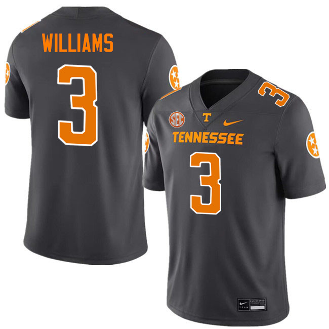 Dee Williams Tennessee Jersey,Tennessee Volunteers #3 Dee Williams College Jersey,Uniforms-Smoke Gre